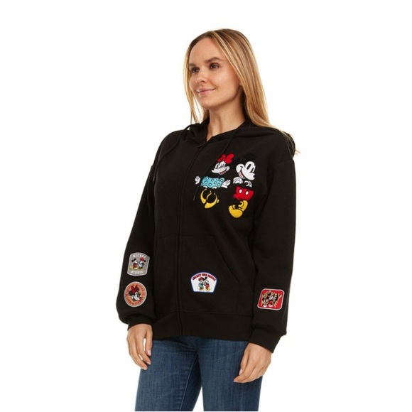 NWT Licensed Ladies Character MICKEY MOUSE Holiday Full Zip Up Hoodie Jacket L - Picture 3 of 4